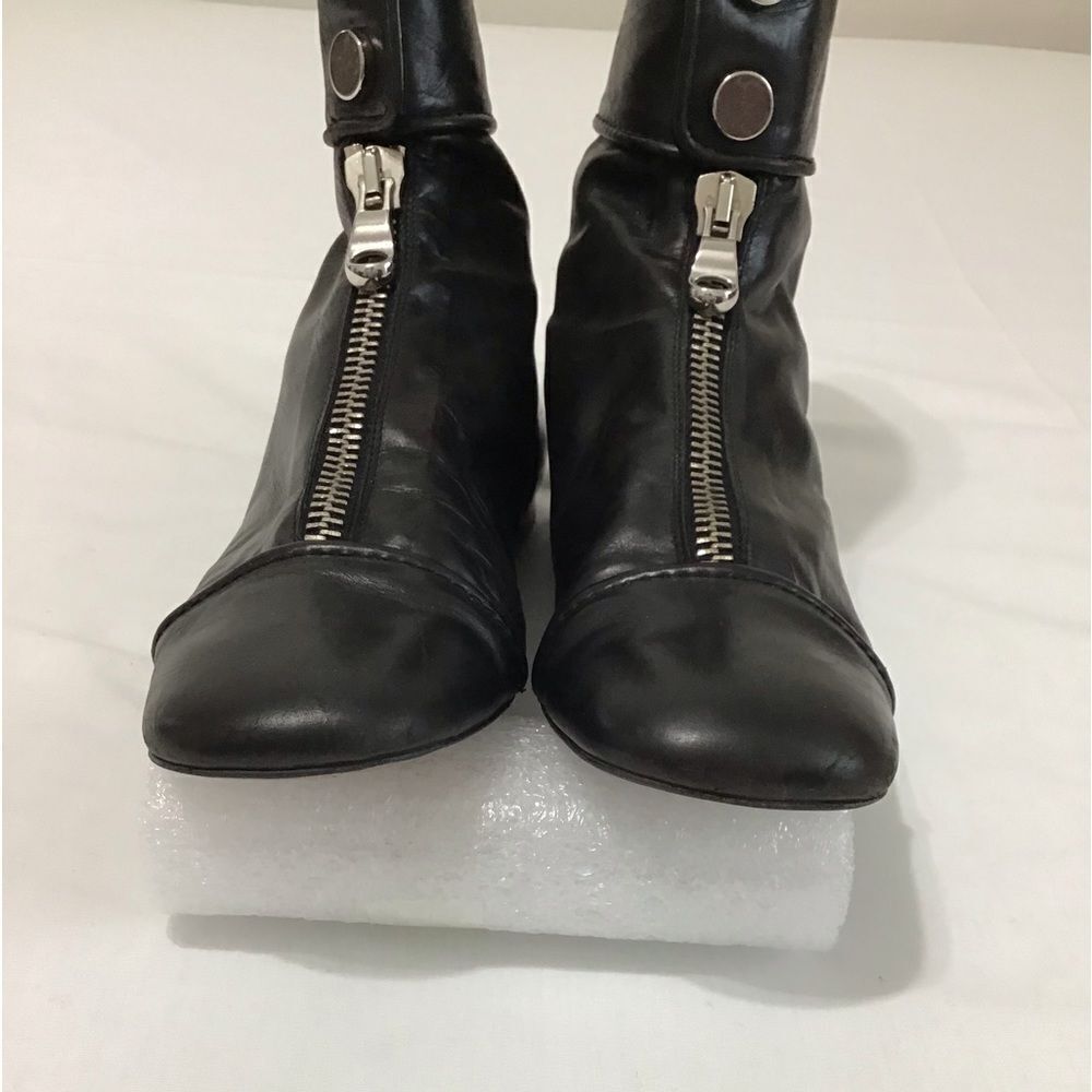 Zara Woman Black Studio Flat Ankle Zip Boots Size 39 - Picture 8 of 10